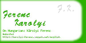 ferenc karolyi business card