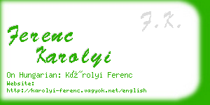 ferenc karolyi business card